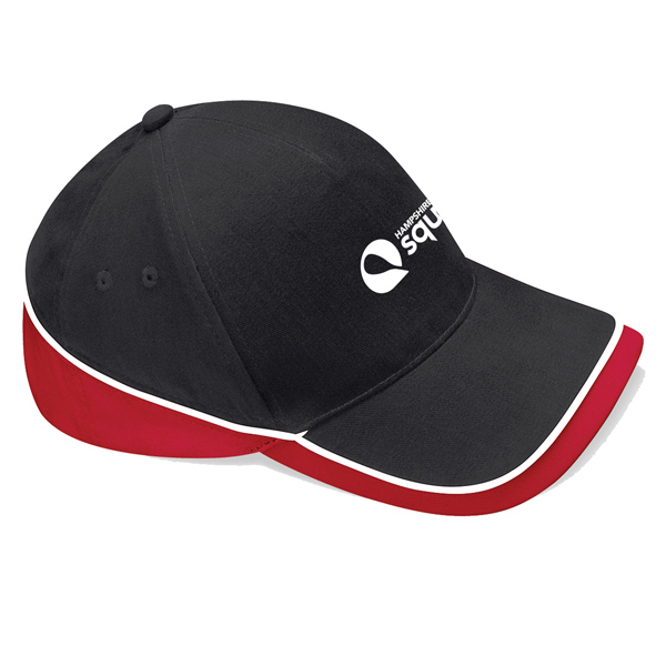 Hampshire Junior Squash Black Red White Contrast Cap - thesostudio